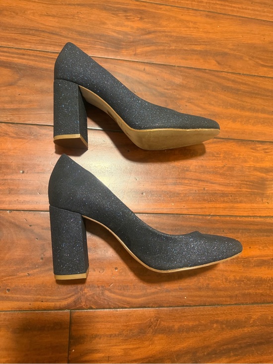 Anthropologie Shoes - Anthropologie Black Sparkle Block Heel Pumps